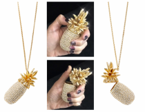 Swarovski encrusted pineapple 'vice' case with detachable crossbody chain option